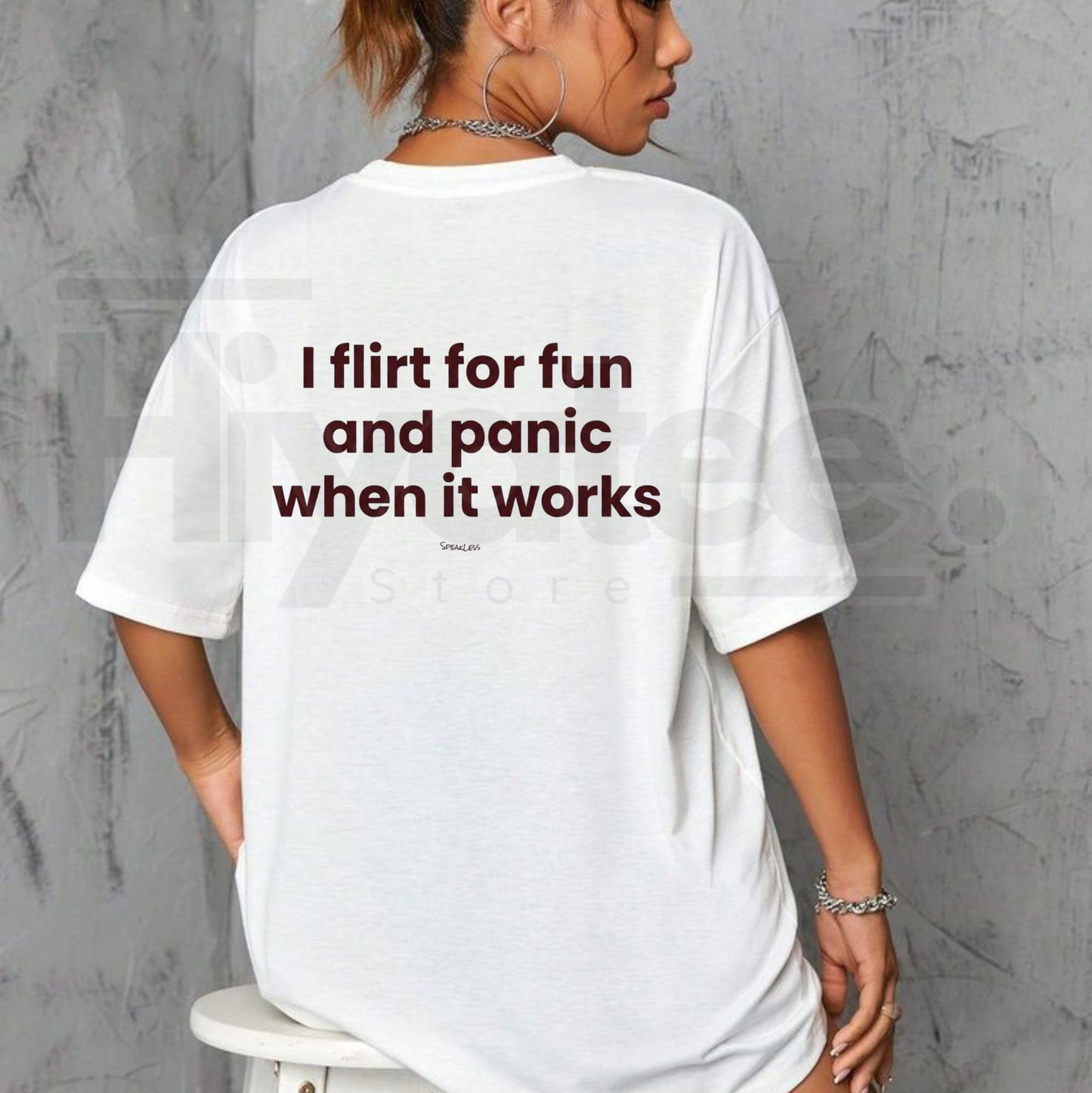 Funny "I Flirt For Fun And Panic When It Works" T-Shirt – Sarcastic Introvert Social Anxiety Novelty Quote Graphic Tee