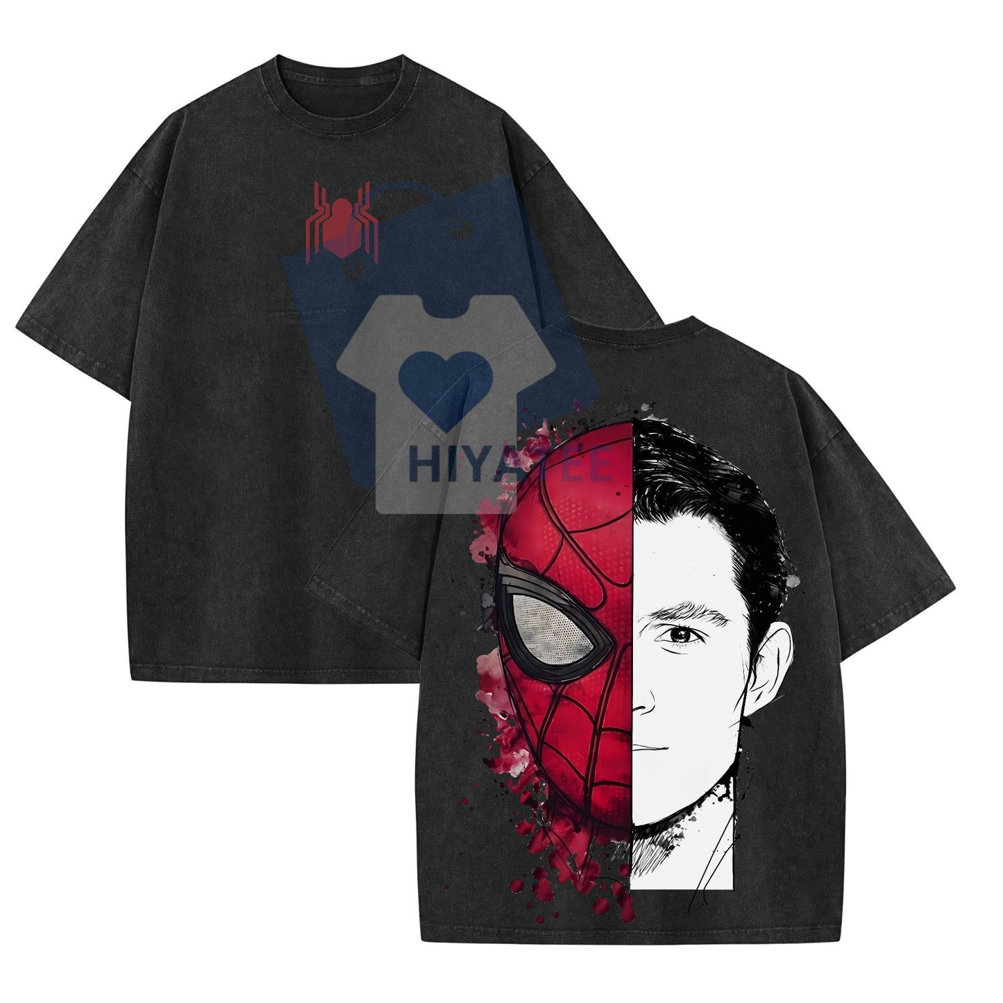 The Dark Style Trio Spider-Man T-Shirt – No Way Home Graphic Tee, Oversized Premium Cotton Streetwear