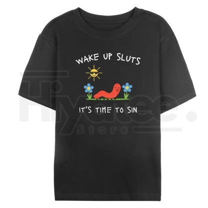 "Wake Up Slts" – Funny Animal Meme Unhinged Graphic Top