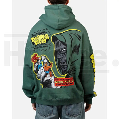 73Studio Marvel Fantastic Four Doctor Doom Villain Premium Hoodie – Vintage Comic Graphic Pullover