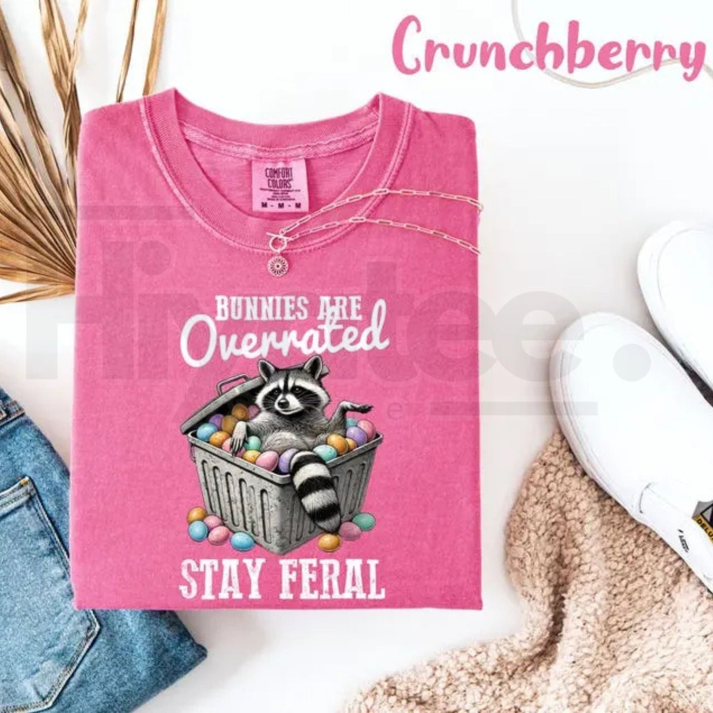 Comfort Colors® Funny Easter T-Shirt – Stay Feral Sarcastic Raccoon Holiday Tee