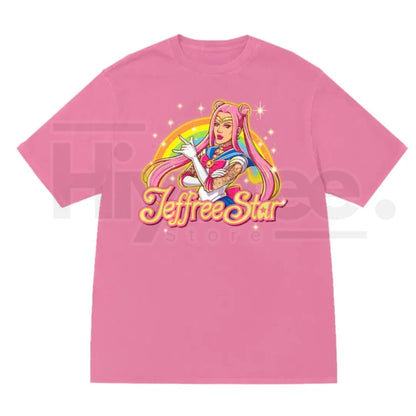 Jeffree Star Anime Graphic Tee – Limited Edition Kawaii Pink Aesthetic T-Shirt