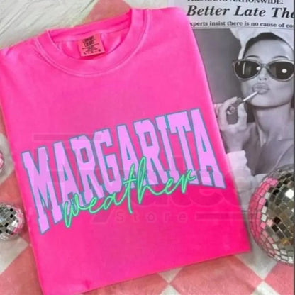 Comfort Colors® Margarita Weather Distressed T-Shirt – Trendy Summer & Vacation Graphic Tee