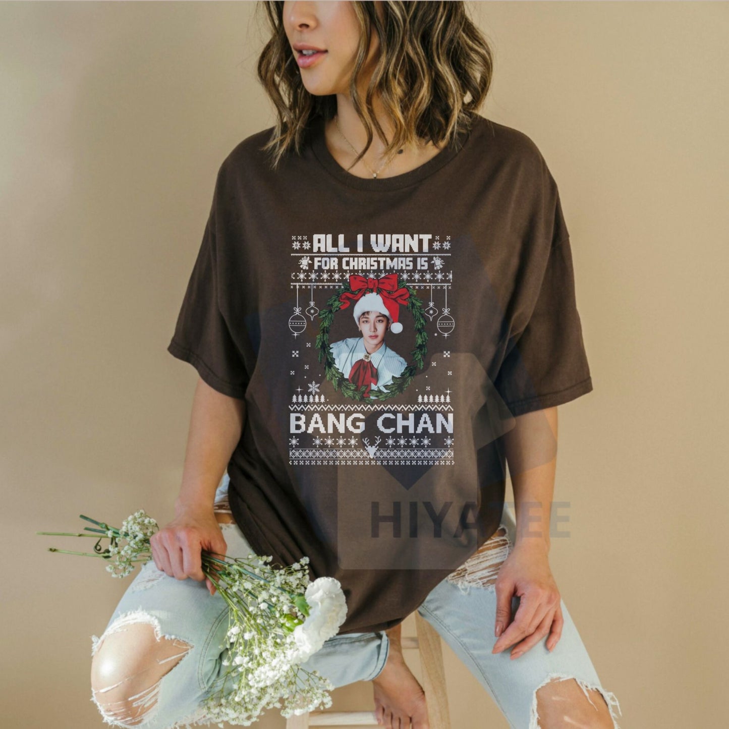 "All I Want For Christmas Is Bang Chan" T-Shirt – Funny K-Pop Stray Kids Fan Gift Jumper
