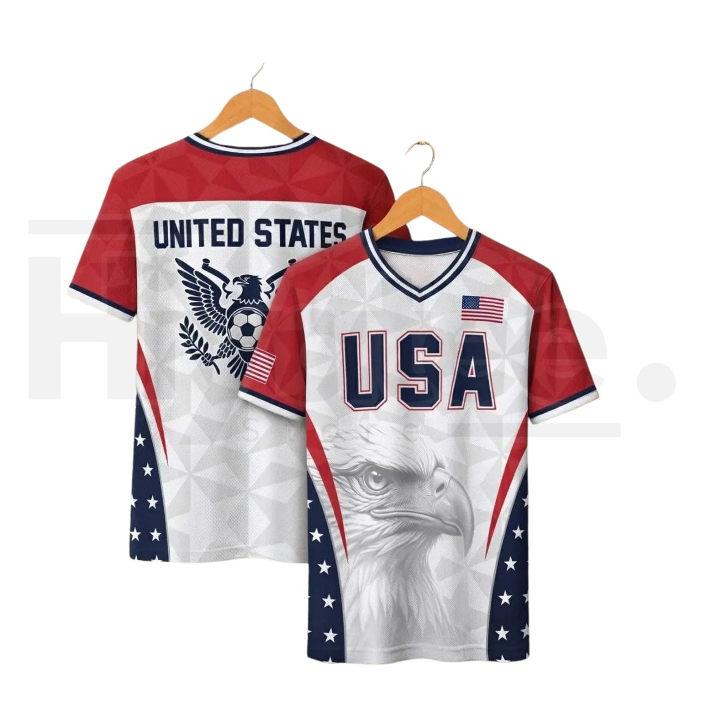 2026 USA Soccer Jersey – Patriotic V-Neck Performance Shirt for Fans