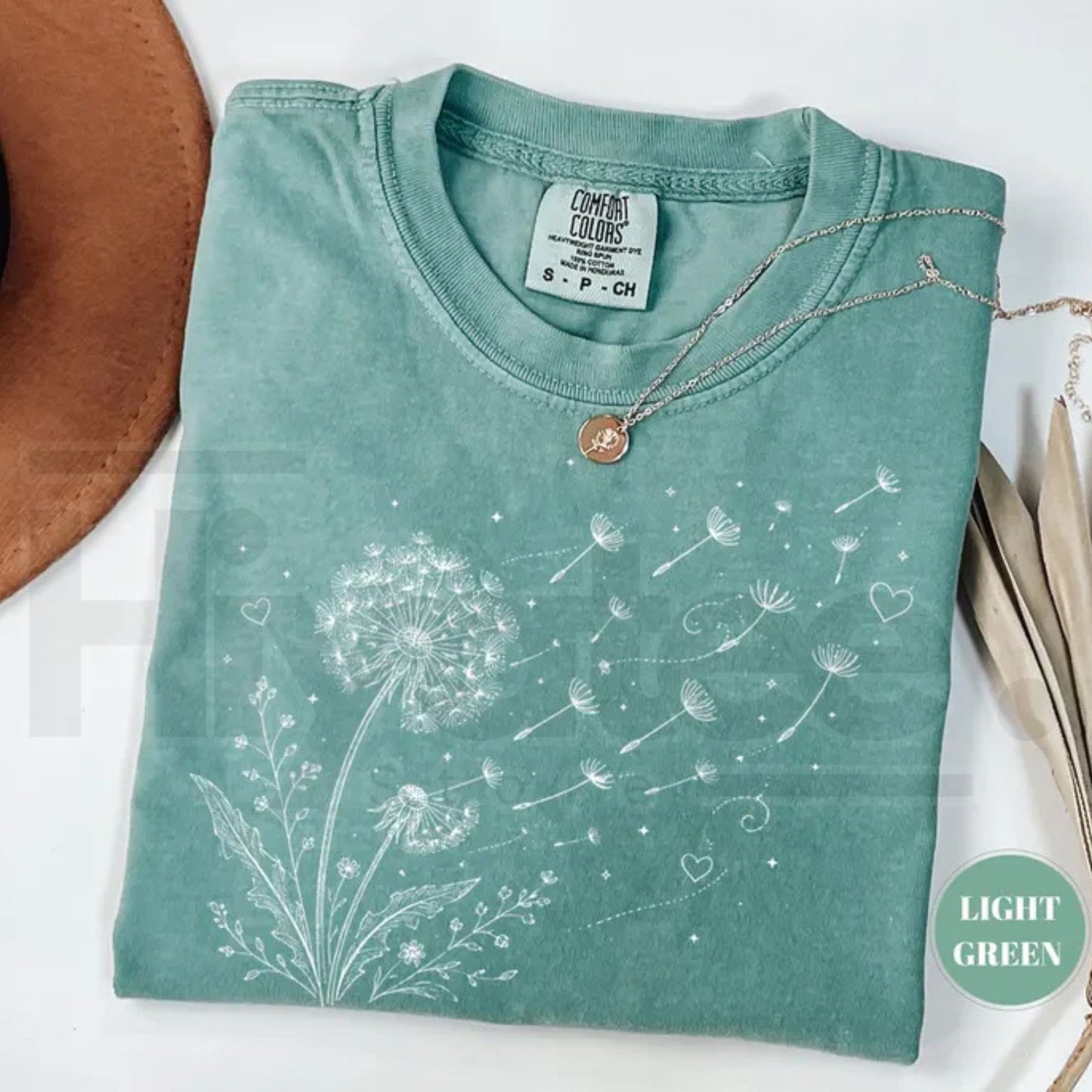 Dandelion Wildflower Comfort Colors T-Shirt Boho Floral Botanical Tee