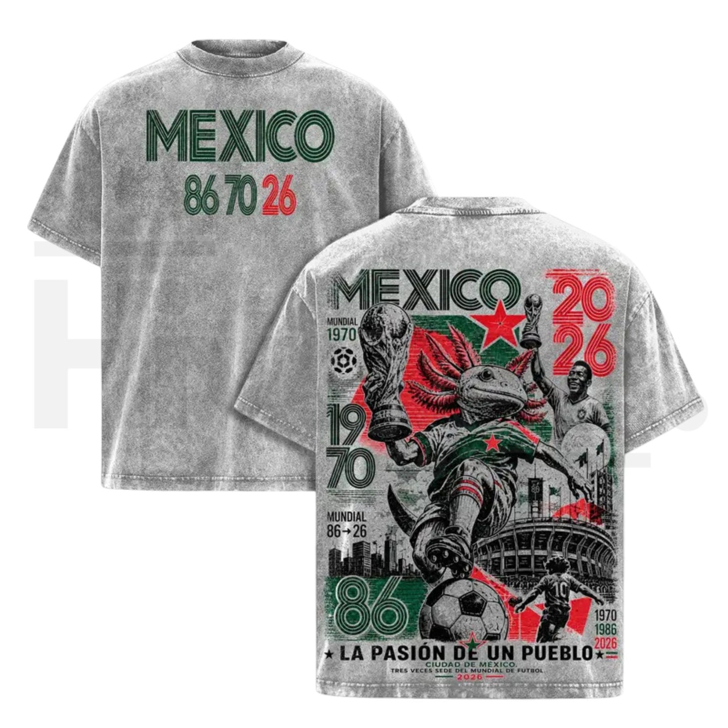 Mexico 86 70 26 United World Football Tour Vintage T-Shirt – Retro Axolotl Soccer Graphic Tee