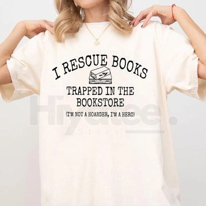 "I Rescue Books Trapped In The Bookstore" Classic T-Shirt – Funny Book Lover Hero Tee