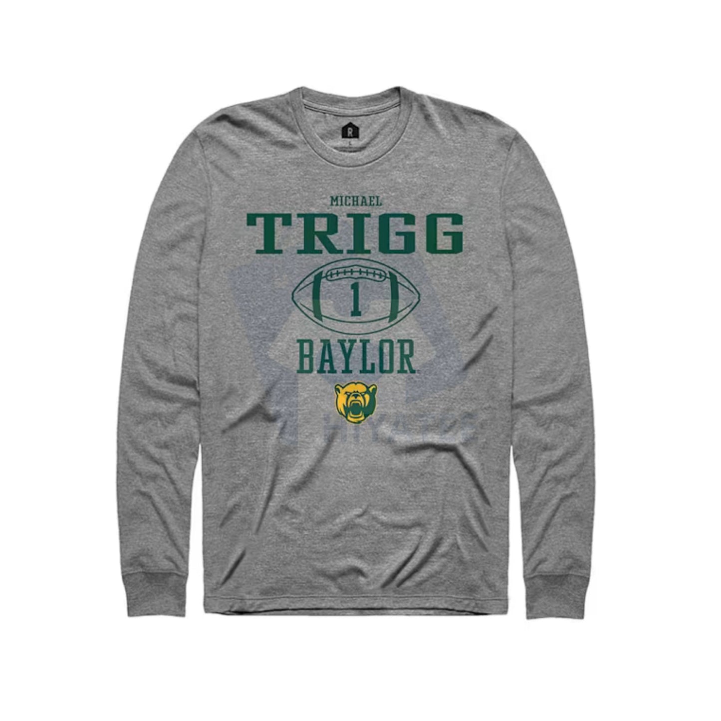 Michael Trigg Baylor Bears Rally NIL Long Sleeve T-Shirt – Sport Icon Green Tee