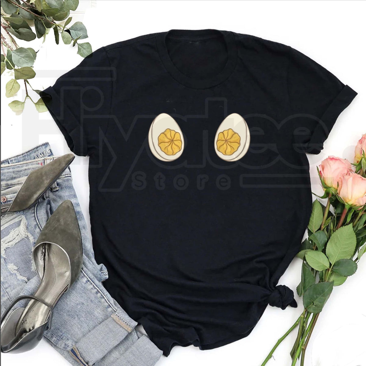 Funny Inappropriate Couple Christmas & Thanksgiving T-Shirt – Deviled Eggs Tee