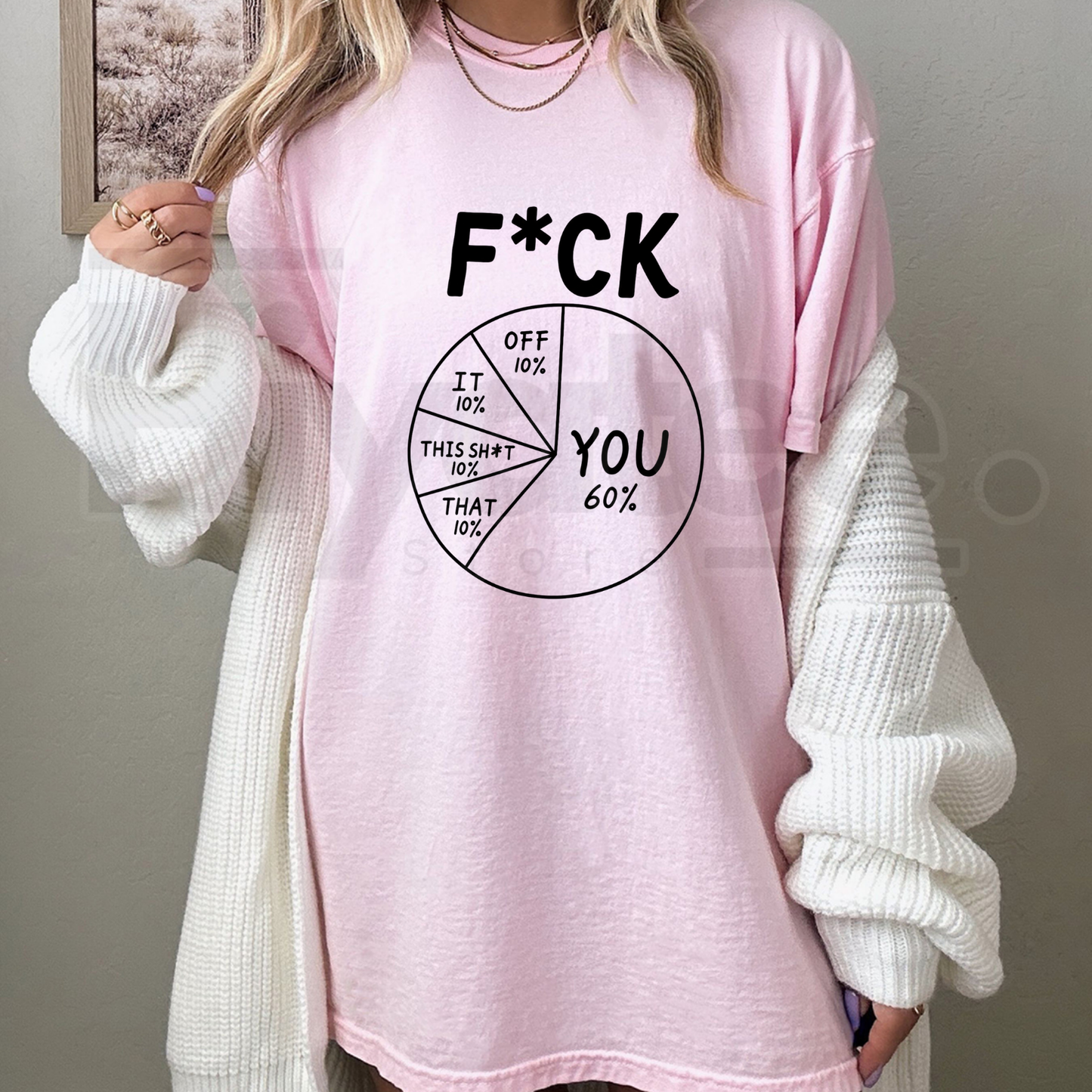 No F*cks Given Pie Chart T-Shirt – Funny Sarcastic Graphic Tee