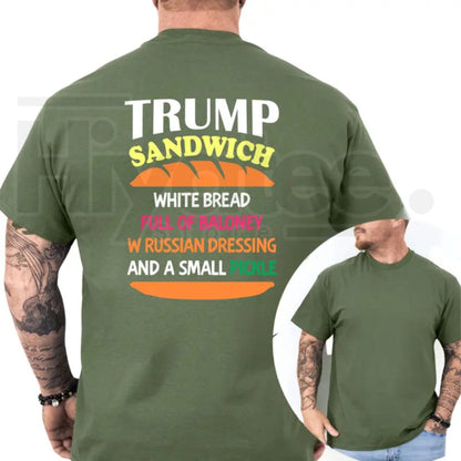 Trump Sandwich T-Shirt – Funny Political Graphic Tee, Sarcastic Liberal & Democrat Statement Shirt