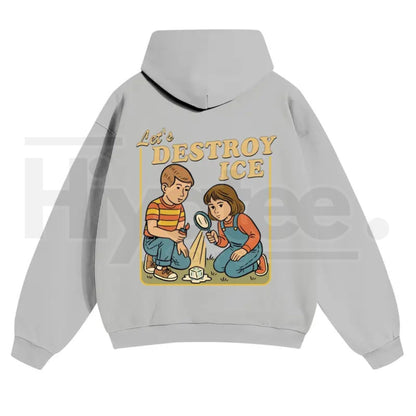 Unisex "Destroy ICE" Hoodie – Satirical Political Graphic Streetwear