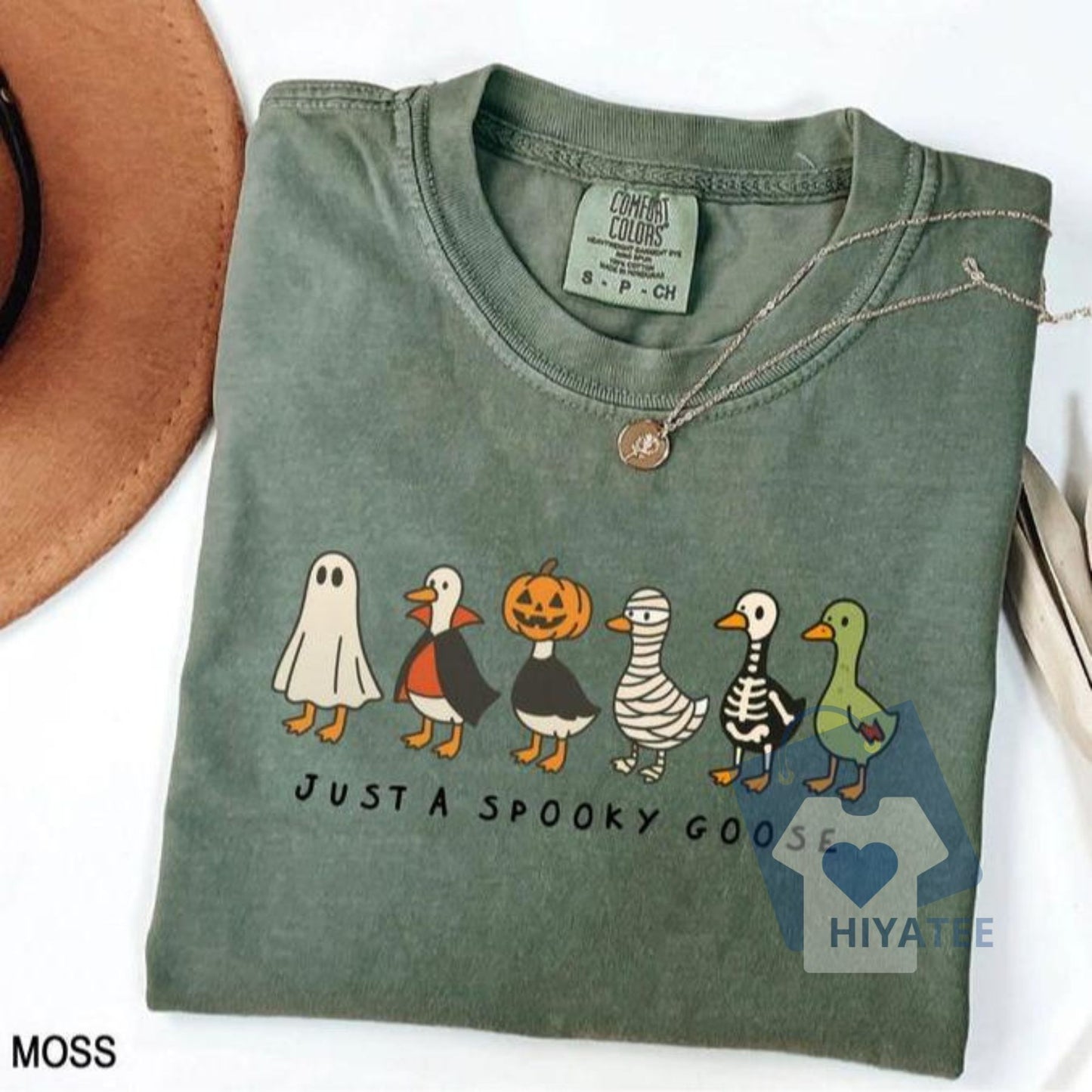 Spooky Goose Comfort Colors T-Shirt – Funny Halloween Goose Shirt, Soft Cotton Unisex Tee for Spooky Season