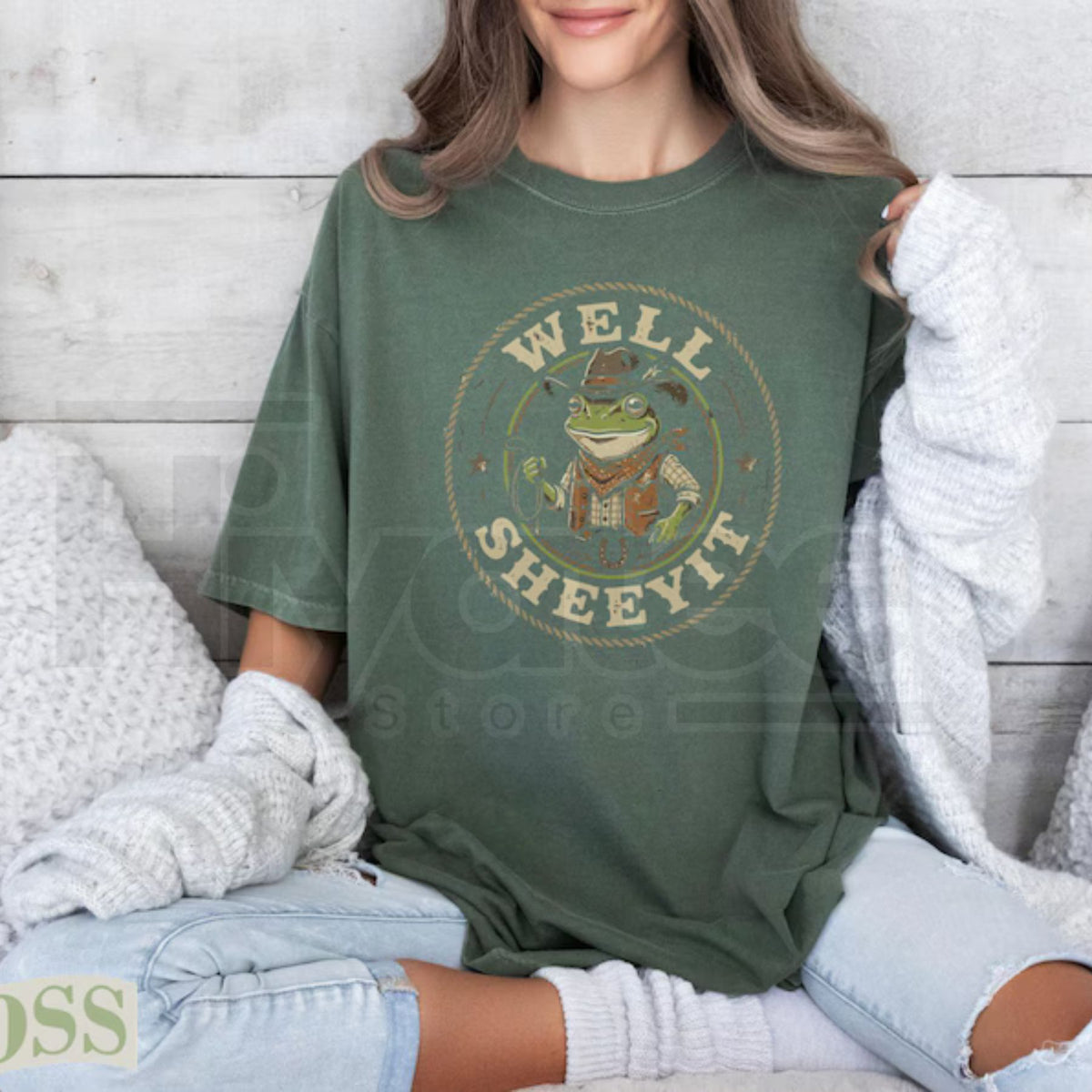 Well Sheeyit Cowboy Frog Shirt Vintage Country Western Toad Tee Funny Meme Top