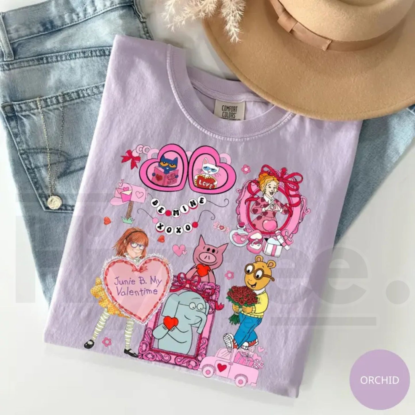 Comfort Colors® Coquette Bow Children’s Book Valentine Shirt – Junie B. Teacher Tee, Library Book Club School Top