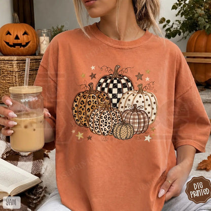Fall Pumpkins Shirt Comfort Colors Trendy Women Pumpkin Graphic Tee