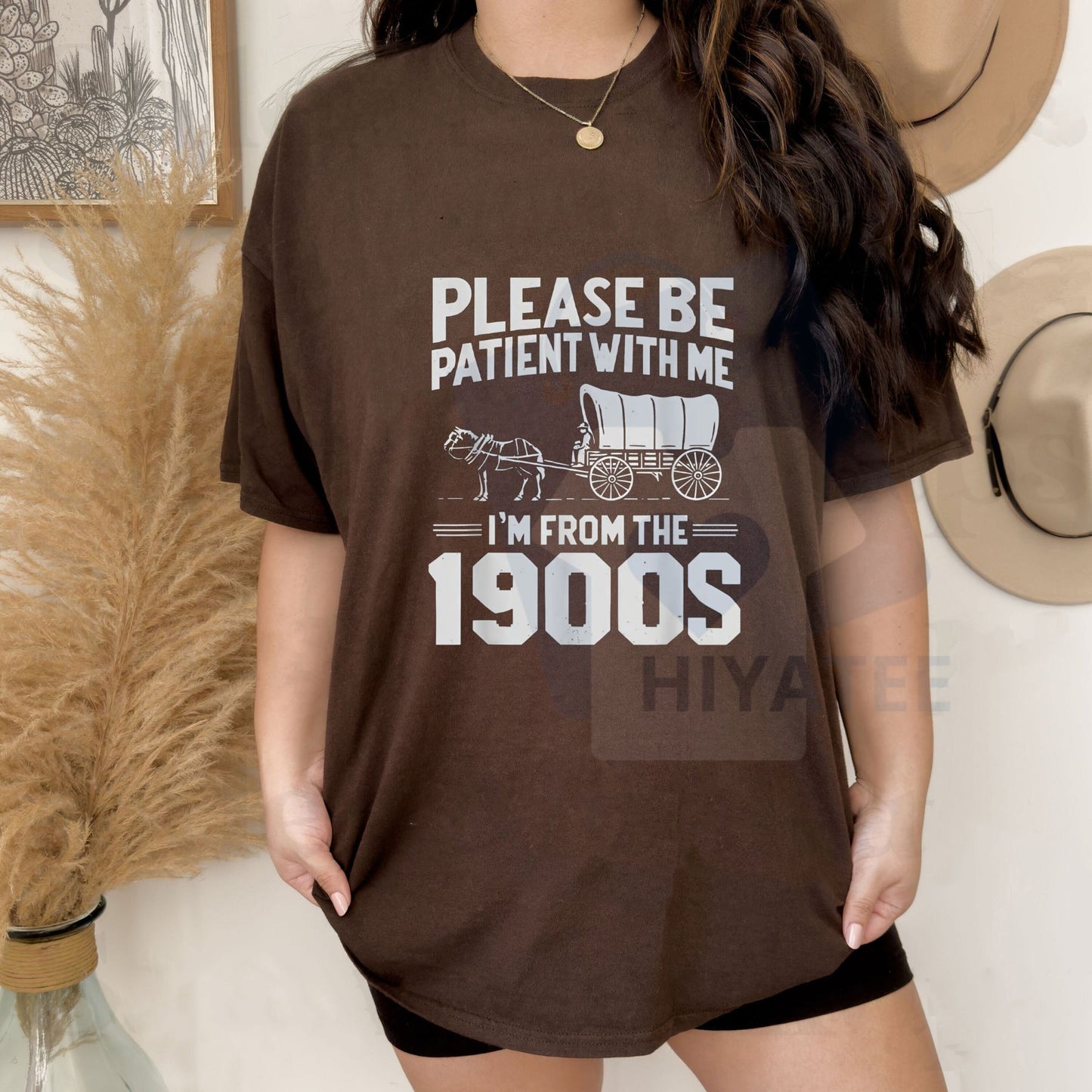 Cotton Please Be Patient I'm From the 1900s T-Shirt: Funny Over the Hill Gift, Vintage Humor Tee, Golf Gift for Men and Women