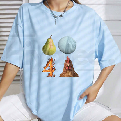 Pear-Shaped Planet Rooster T-Shirt – Funny Graphic Tee