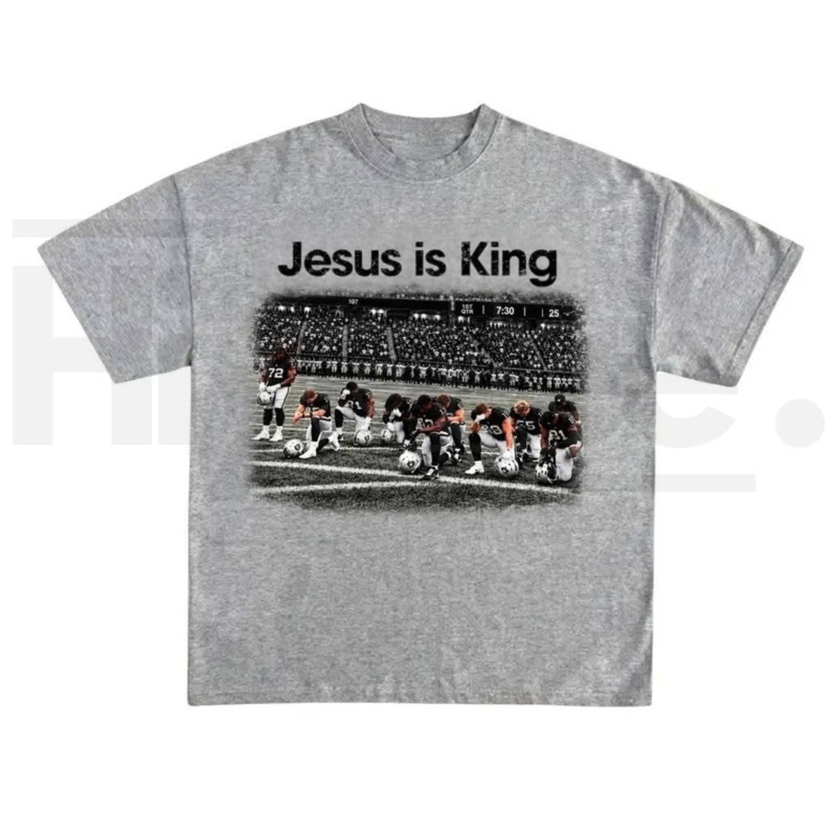 Jesus Is King Football T-Shirt – Retro Praying Team Graphic Tee
