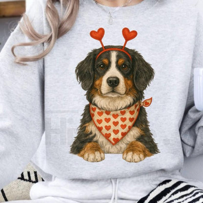 Valentines Dog Sweatshirt: Cute Custom Pet Lover Pullover, Heart Pattern Puppy Hoodie