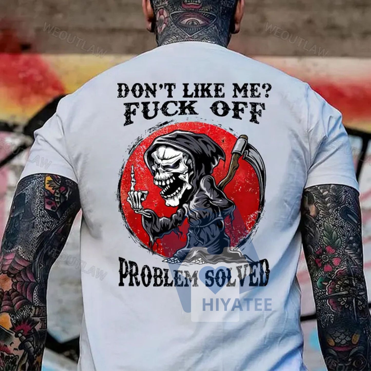 Don’t Like Me F*ck Off Problem Solved T-Shirt – Bold Statement Graphic Tee, Halloween Attitude Shirt for Men & Women