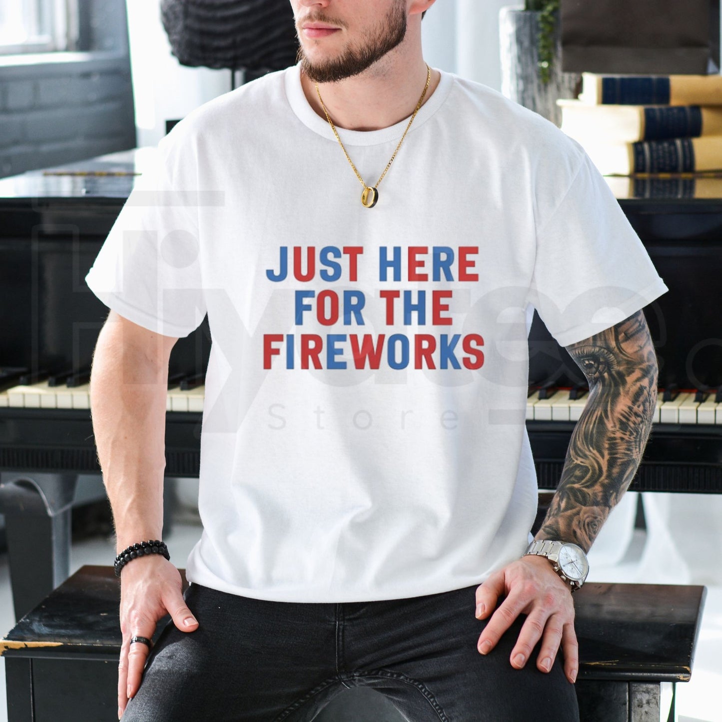 "Sparking Humor" – Funny Couples Matching 4th of July Graphic Tops
