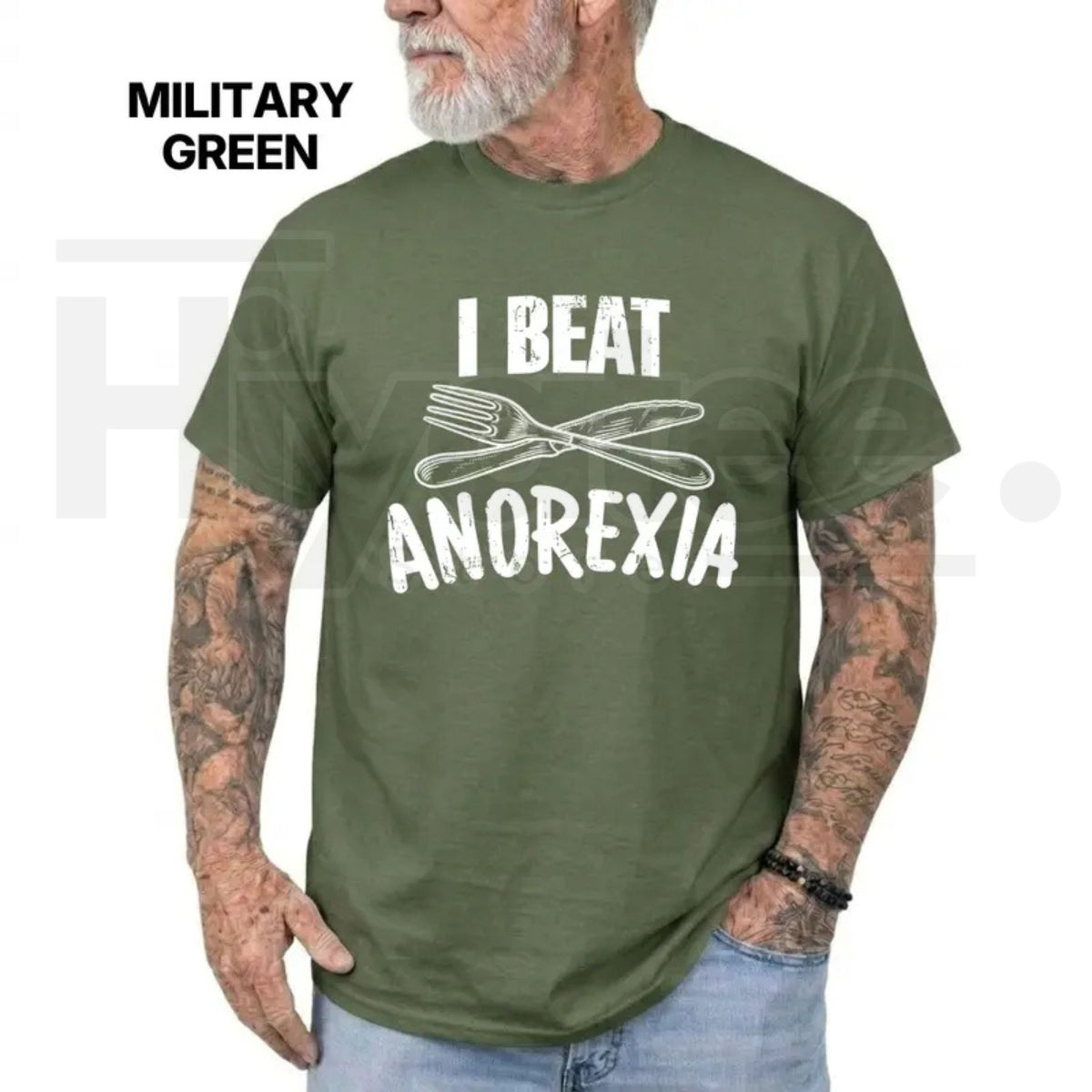 I Beat Anorexia T-Shirt – Dark Humor Sarcastic Graphic Tee