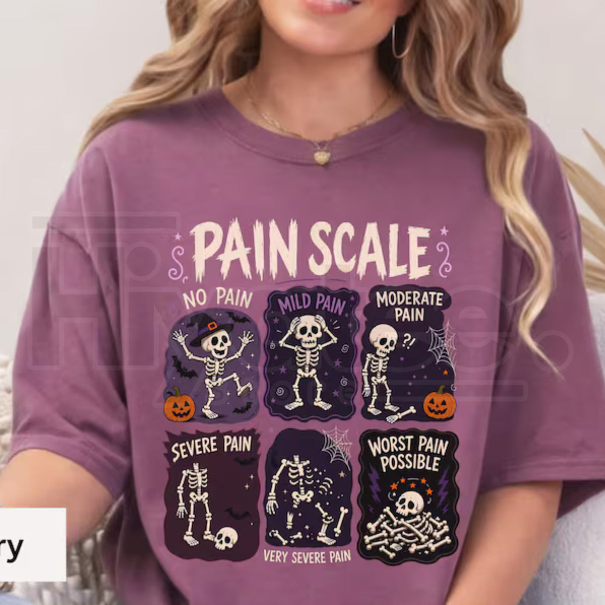 Funny Nurse Halloween Shirt Pain Scale Skeleton RN Comfort Colors Tee