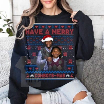 Merry Pickens Lamb Christmas Ugly Graphic Sweatshirt: Best Duo Pic and CeeD Christmas Sweater, NFL Fan Holiday Gift
