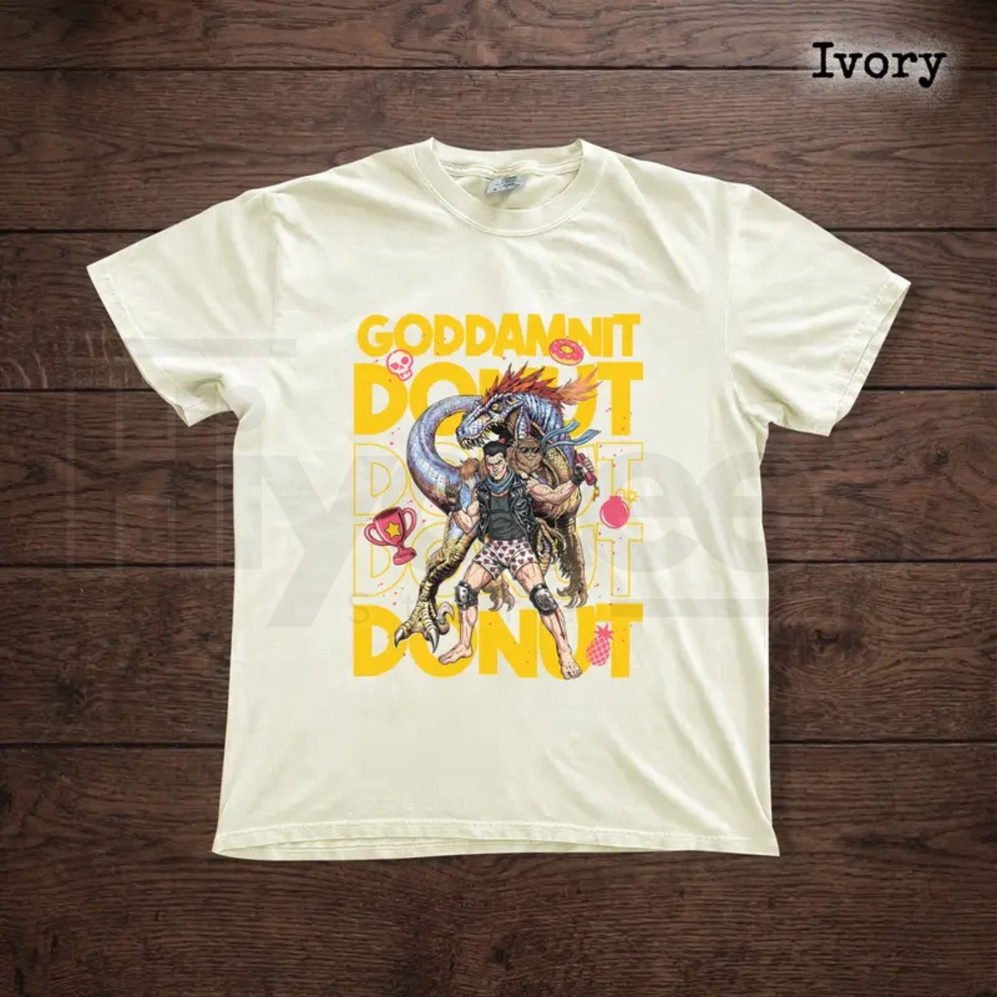 Comfort Colors® Goddamnit Donut T-Shirt – Funny Action Graphic Sci-Fi Tee