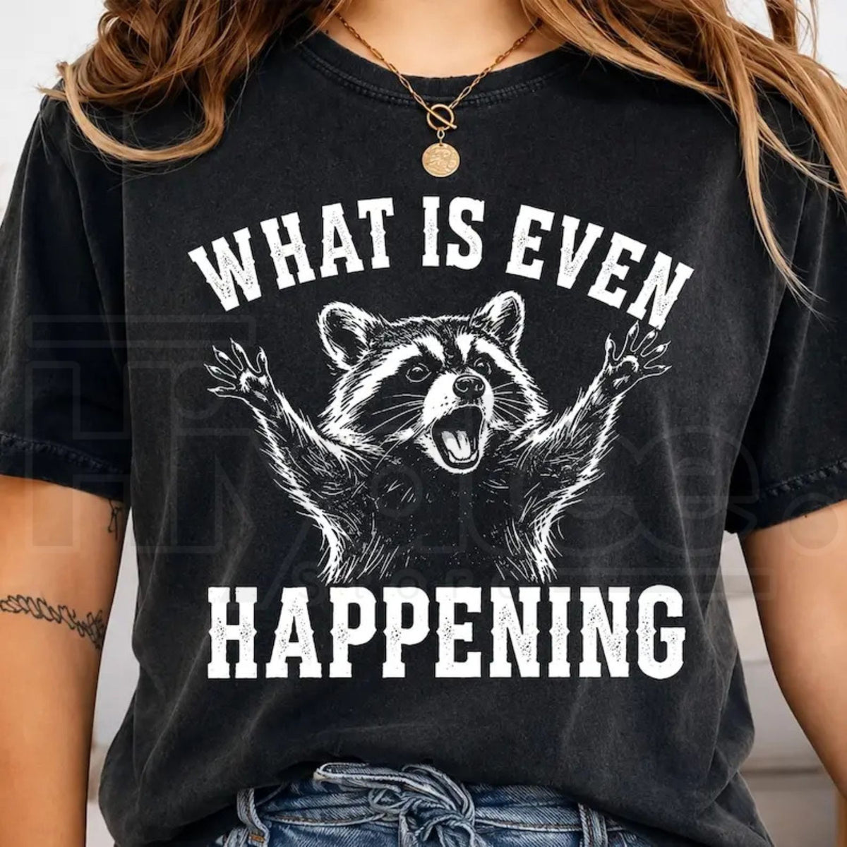 Comfort Colors What Is Even Happening Raccoon Meme T-Shirt