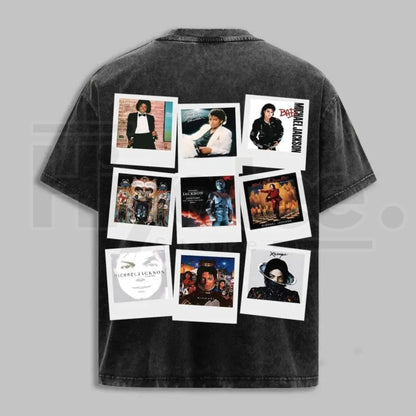 Michael Jackson Vintage Collage Washed T-Shirt – Jackson 5 Era King of Pop Retro Tee