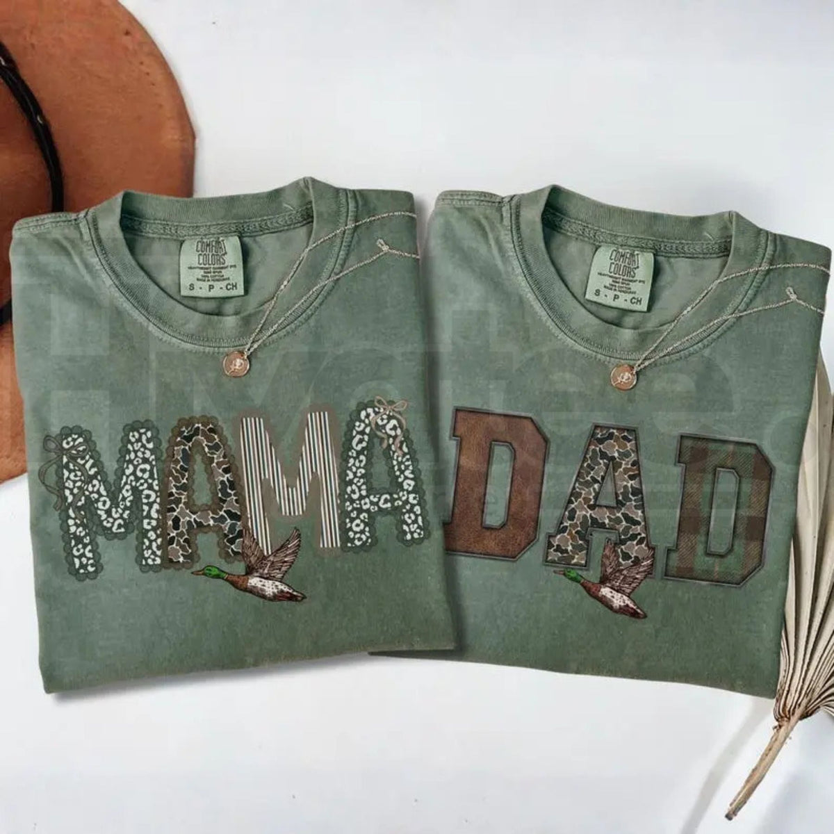 Comfort Colors Mom And Dad Camo Matching Pregnancy Announcement Tee