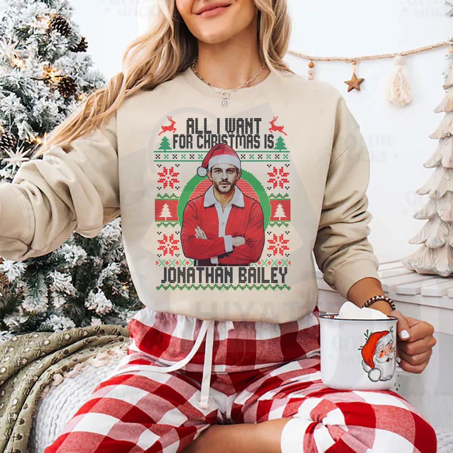 Fiyero All I Want For Christmas Is Jonathan Bailey Shirt: Ugly Xmas Sweatshirt, Wicked Musical Fan Gift, Bridgerton Star Holiday Graphic Tee