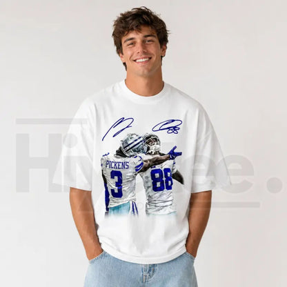 Vintage Close-Up Football Athlete Signature T-Shirt – Sports Fan Graphic Tee