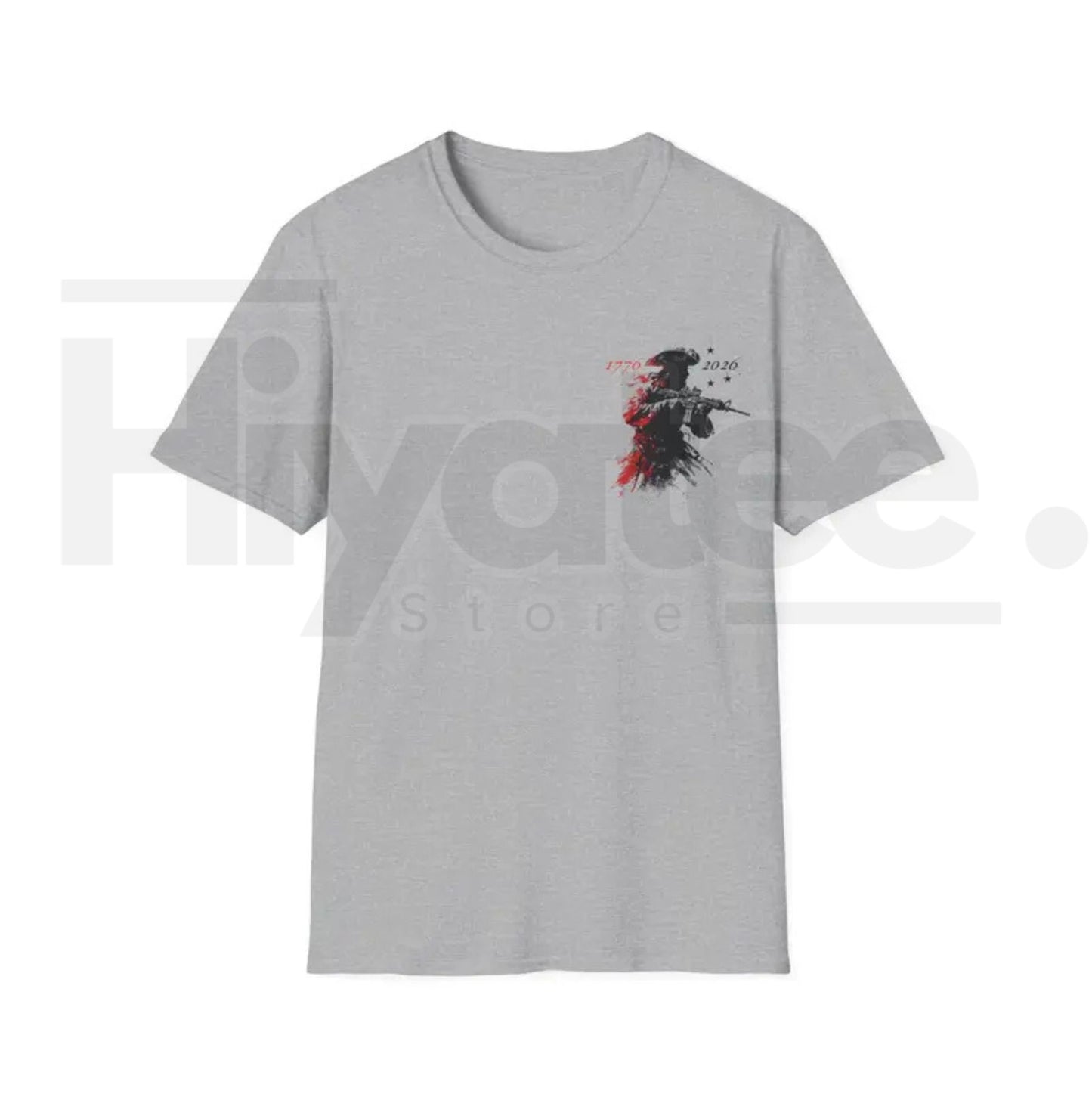 250th Anniversary Distressed American Flag T-Shirt – Retro Revolutionary Soldier America 250 Patriotic Tee