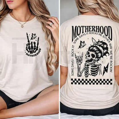 "Motherhood: Sometimes I Rock It" – Funny Sincere Mom Life Graphic Top