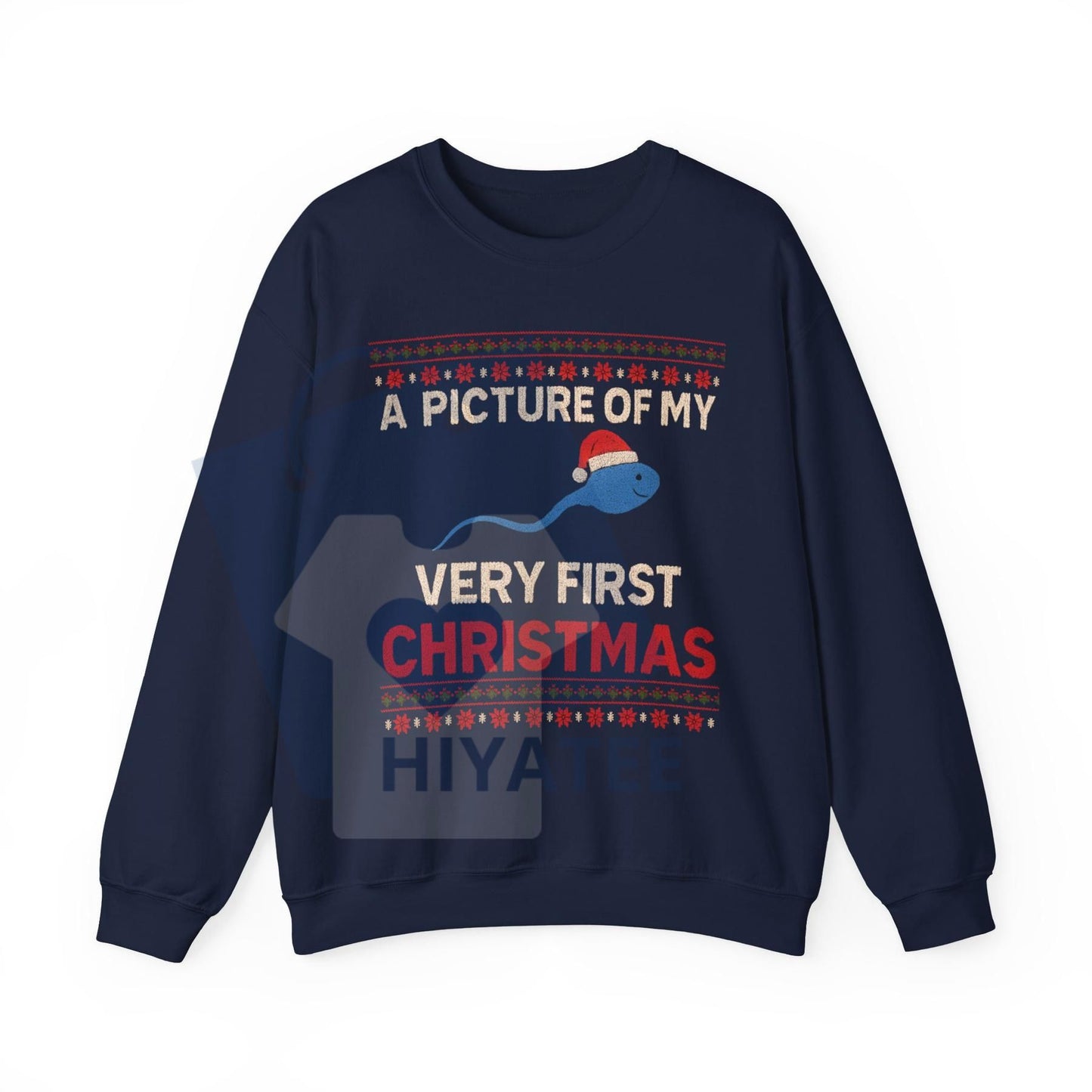 A Picture Of My Very First Christmas Sweatshirt: Funny Unisex Heavy Blend Crewneck, Santa Hat Ugly Sweater, Gag Gift for Men and Women