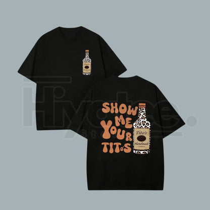 "Show Me Your Titos" – Humorous Leopard Print Vintage Washed Top