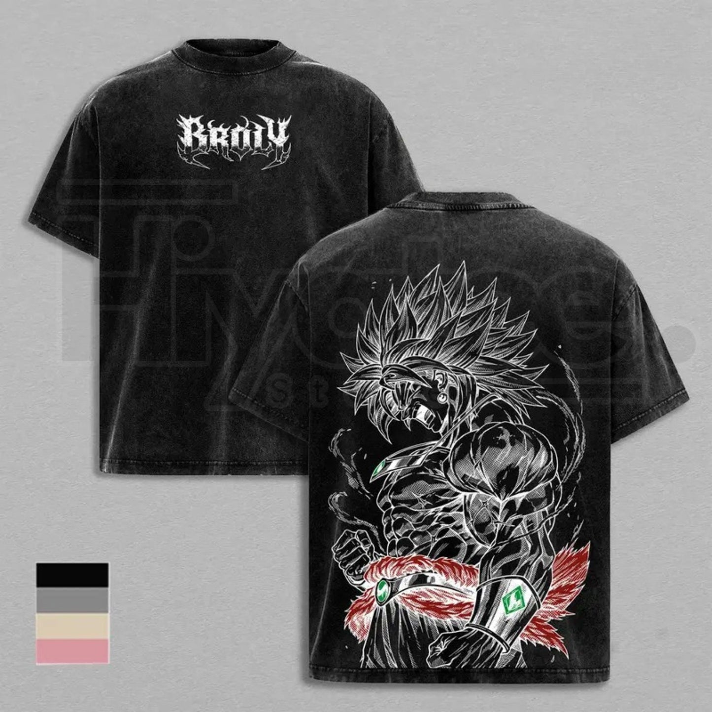 Legendary Saiyan Vintage Washed T-Shirt – Oversized Heavyweight Cotton Anime Graphic Tee