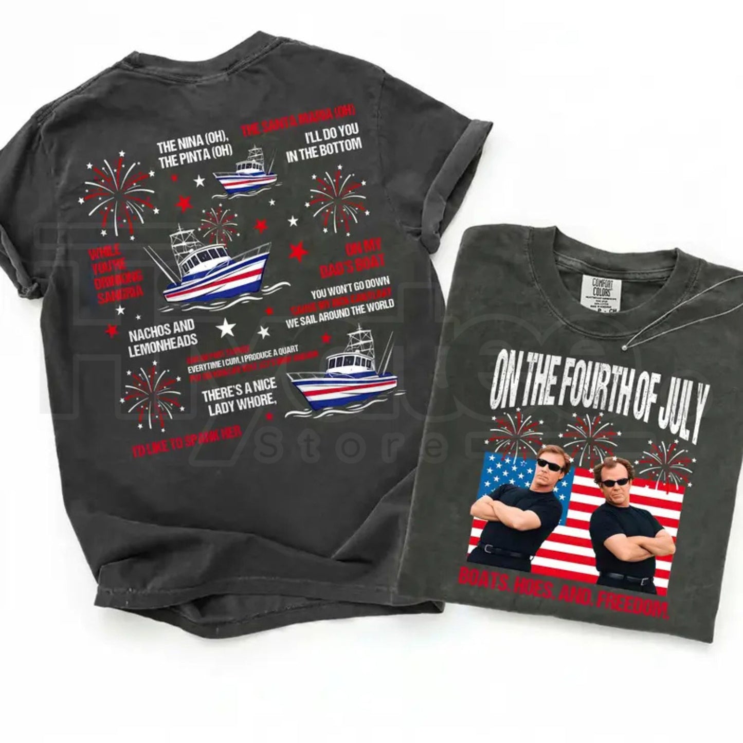 Boats Hoes and Freedom Parody Shirt – Step Brothers Brand On The Fourth Of July T-Shirt, Funny Patriotic Meme Tee