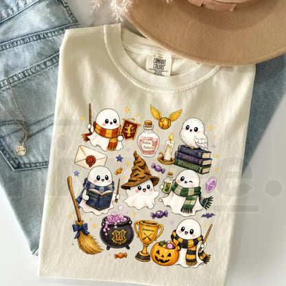Comfort Colors Wizard Ghost Magical Halloween Graphic Tee