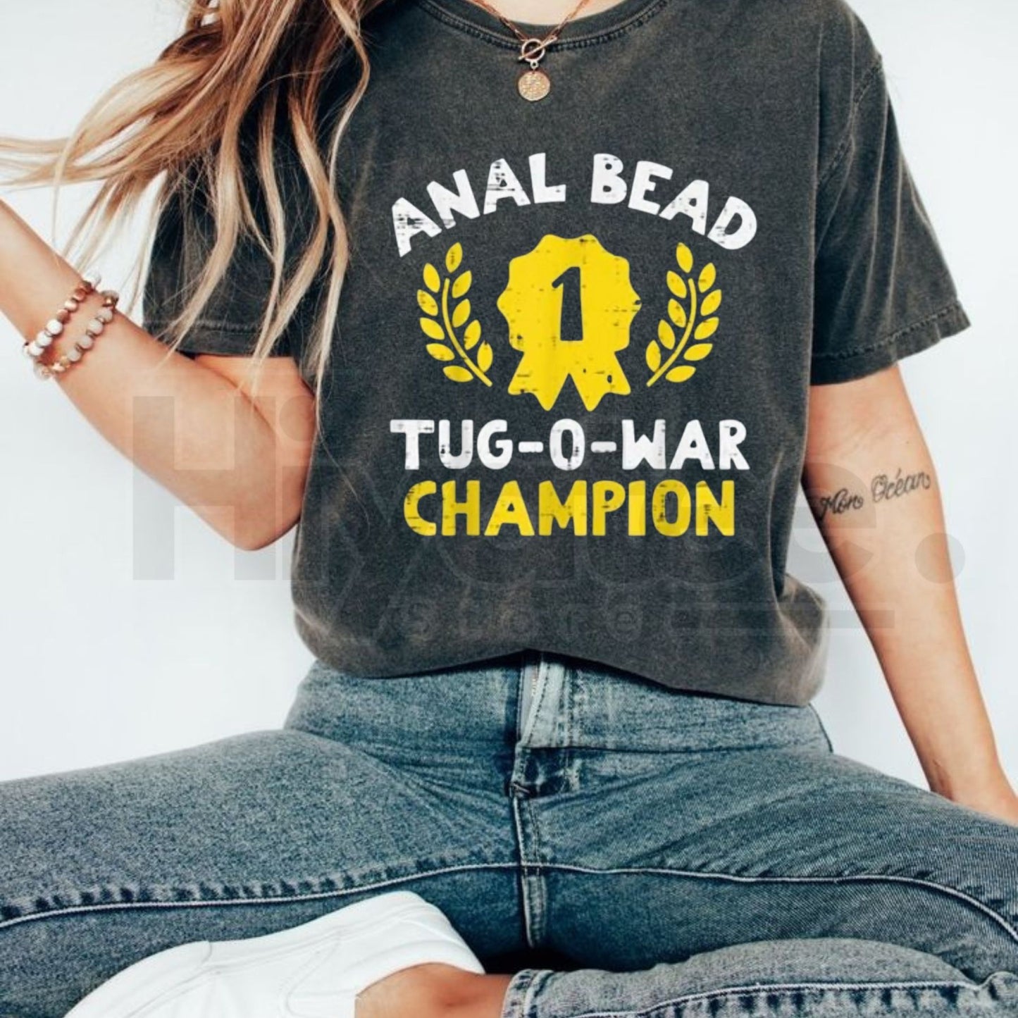 "Bead Tug O War Champion" Classic T-Shirt – Funny Adult Humor Graphic Tee