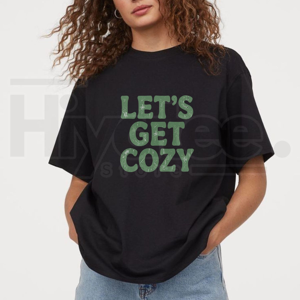 Green Let's Get Cozy T-Shirt – Warm Autumn Winter Quote Graphic Tee