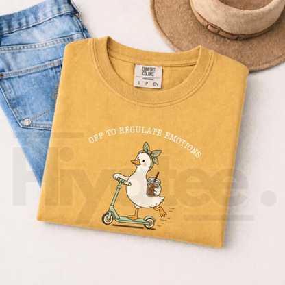 Silly Goose Therapist Tee Off To Regulate Emotions Mental Health Counselor Shirt