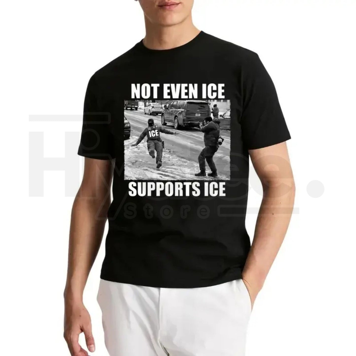 "Not Even Ice Supports ICE" Funny Political T-Shirt – Anti-Trump Protest Graphic Tee