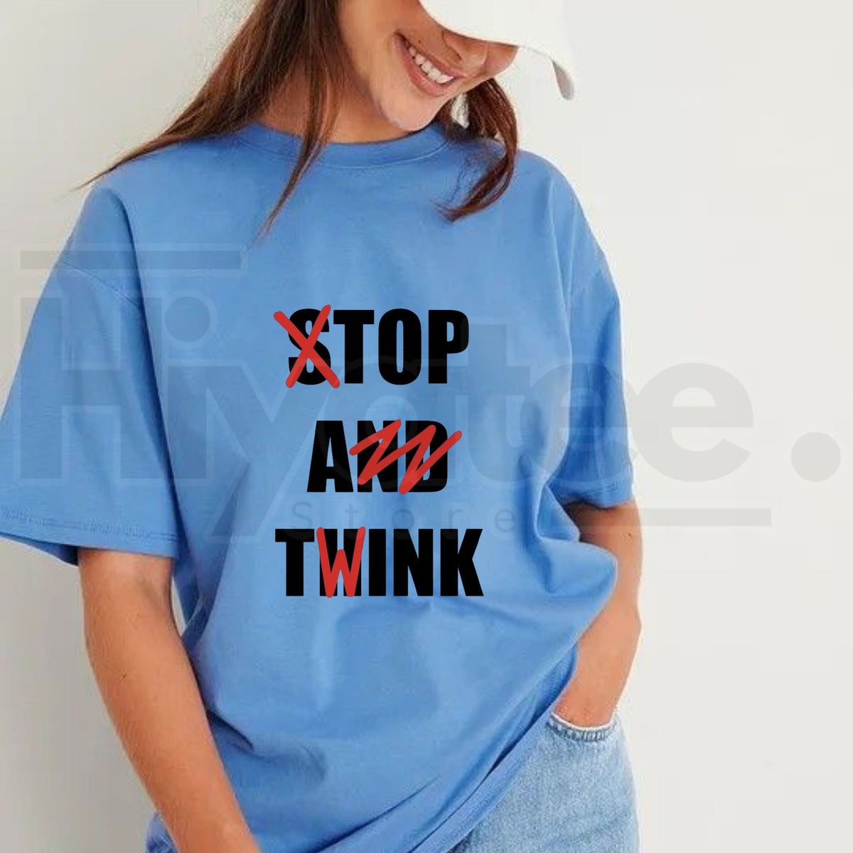 Stop and Think Funny T-Shirt – Humorous Graphic Tee