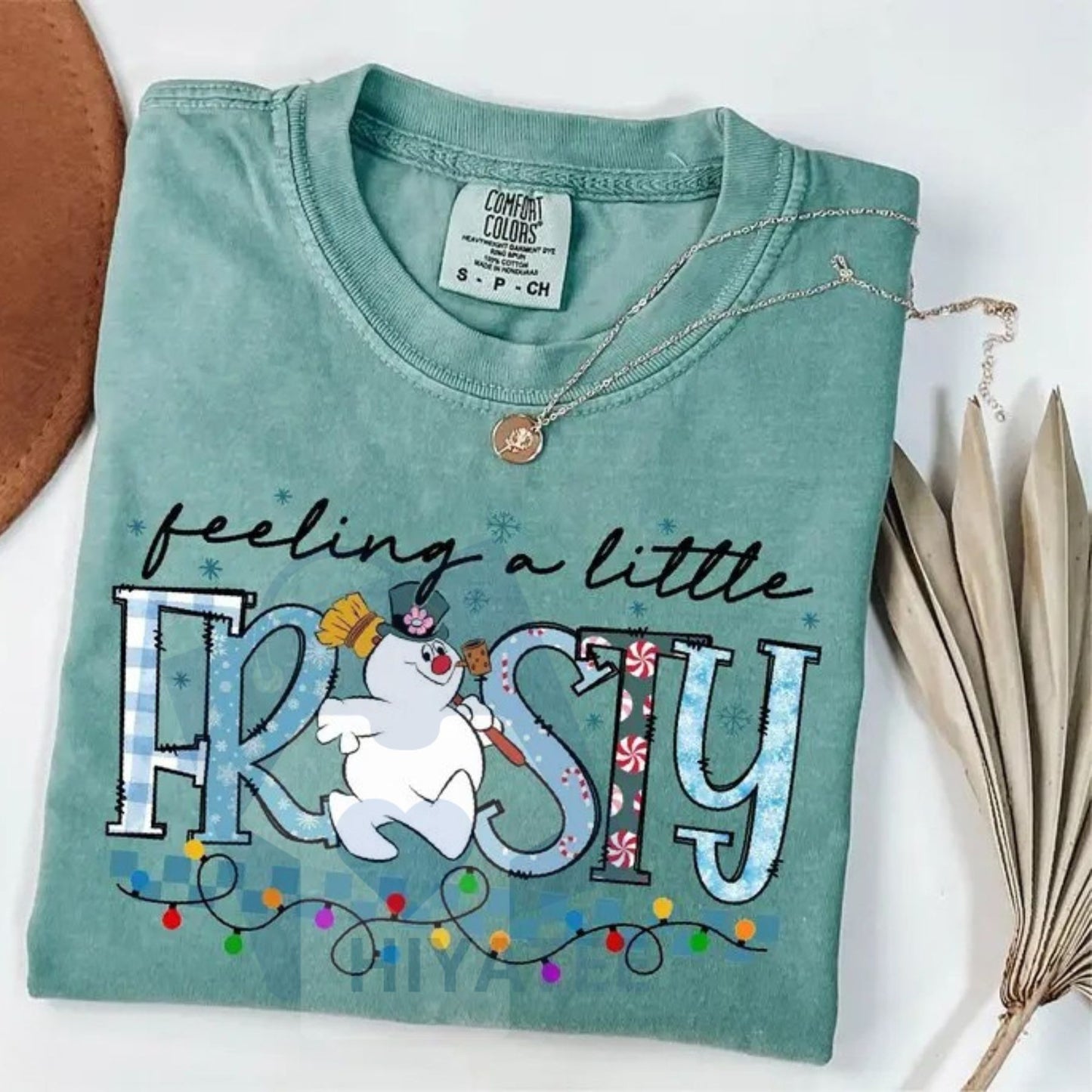 Comfort Colors "Feeling A Little Frosty" T-shirt – Cute Snowman Tee, Funny Winter Graphic Shirt, Christmas Gift Idea