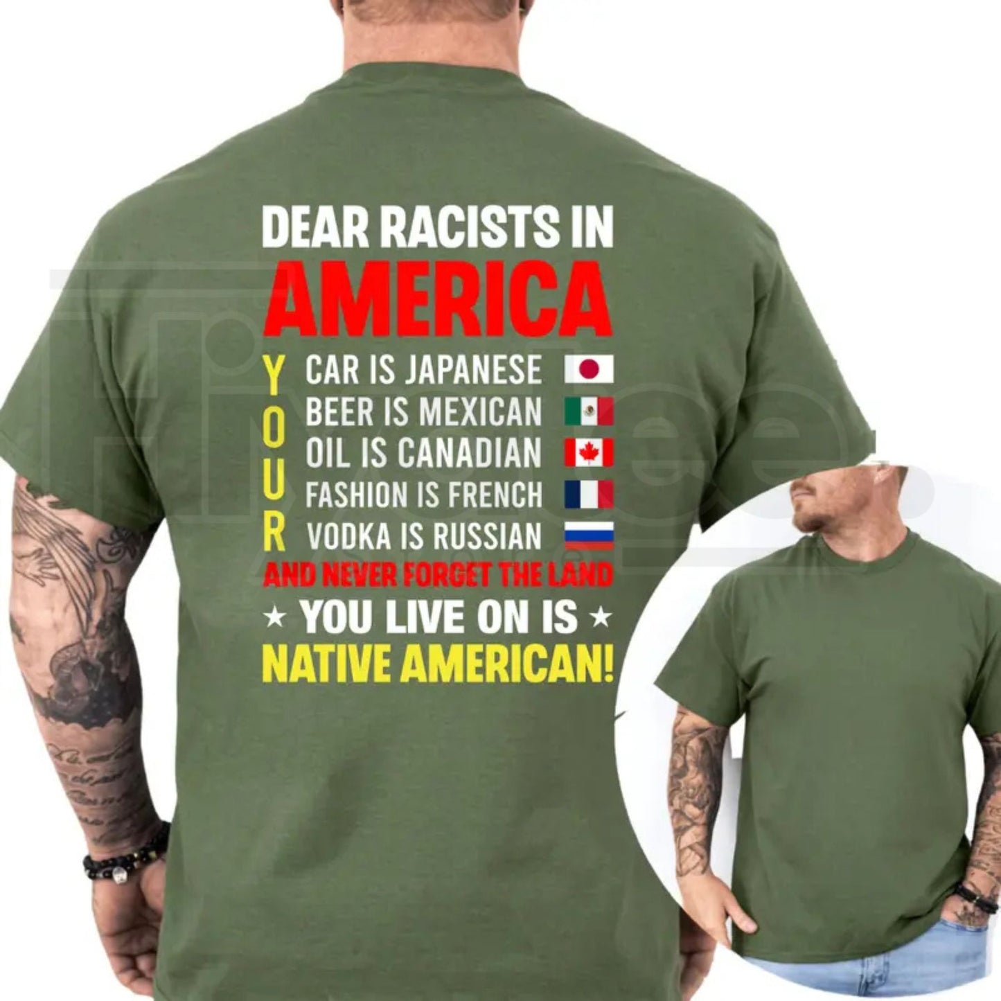 Dear Racists In America T-Shirt – Funny Political Liberal Democrat Tee